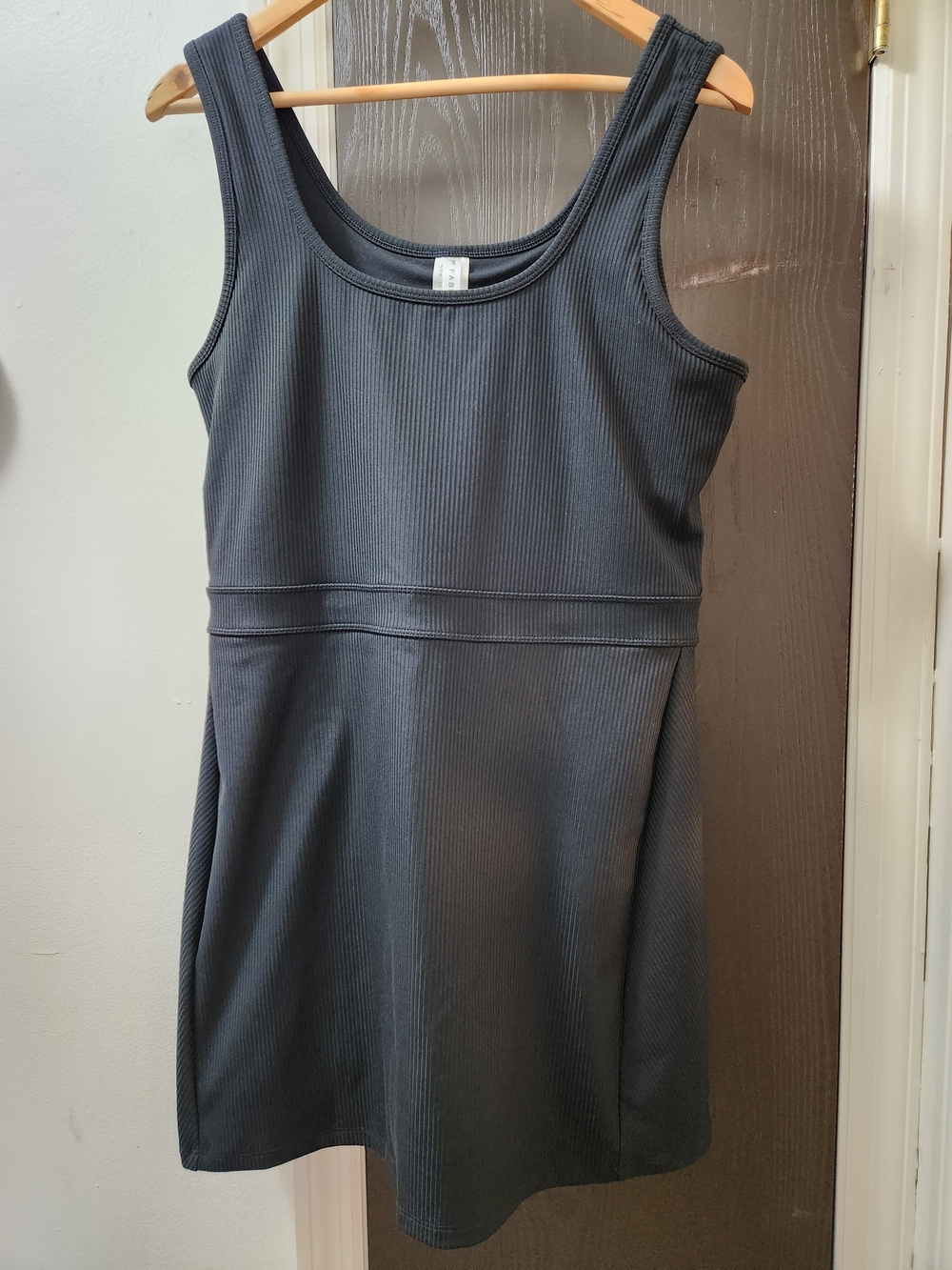 Fabletics Sleeveless Ribbed Activewear  Tank Dress With Built-in Shorts
